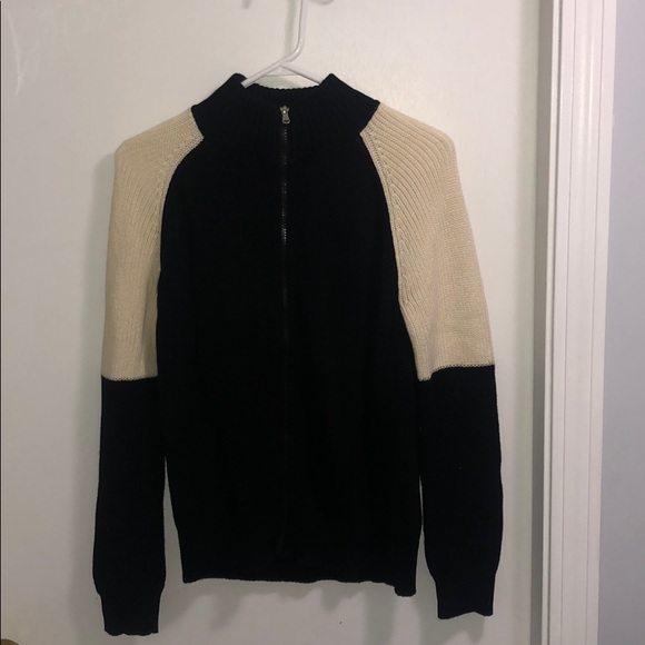 Chaps Jackets & Blazers - Black & Cream Knitted Sweater Jacket
